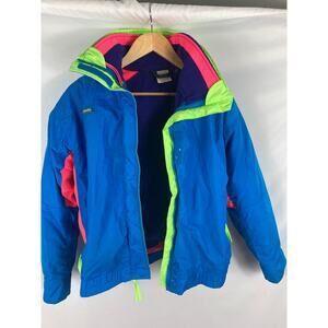 Columbia Vintage Day Glow Bugaboo ski Snow Jacket Size Large